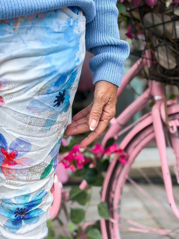 Shiny Flower Stretchy Pant