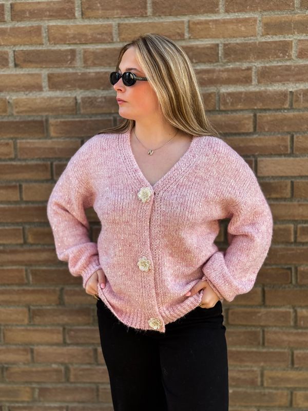 Sequin Flower Cardigan