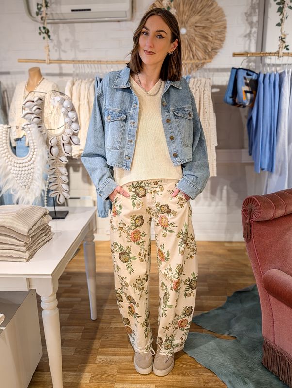 Flower Barrel Jeans