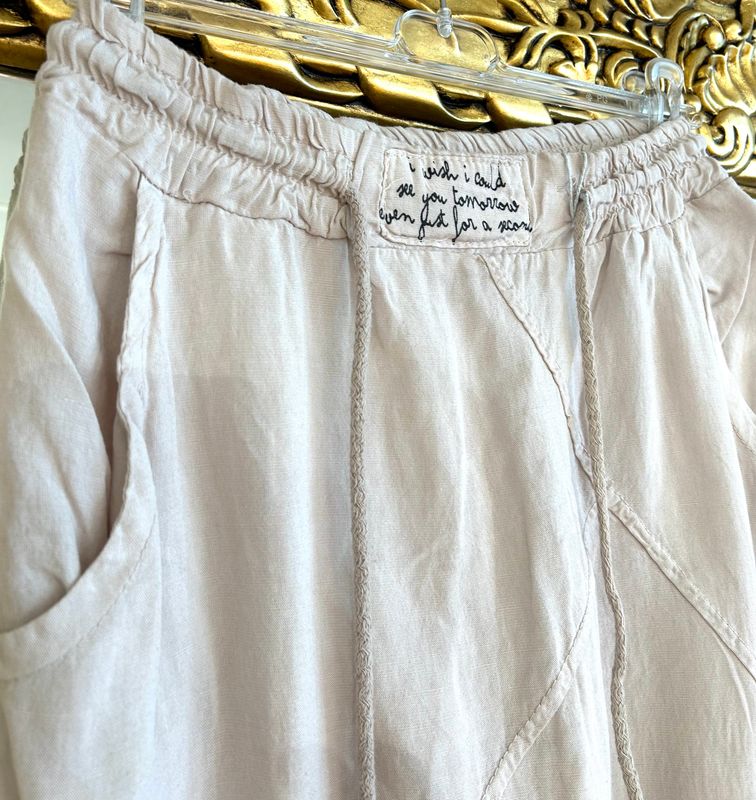 Linen Mix Baggy Pant