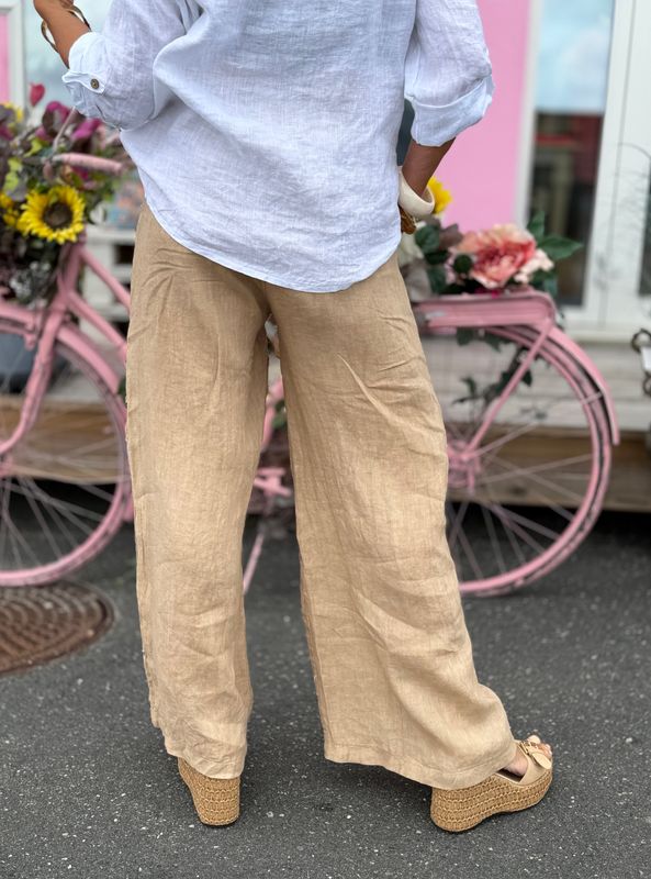 Flower Boho Linen Pant