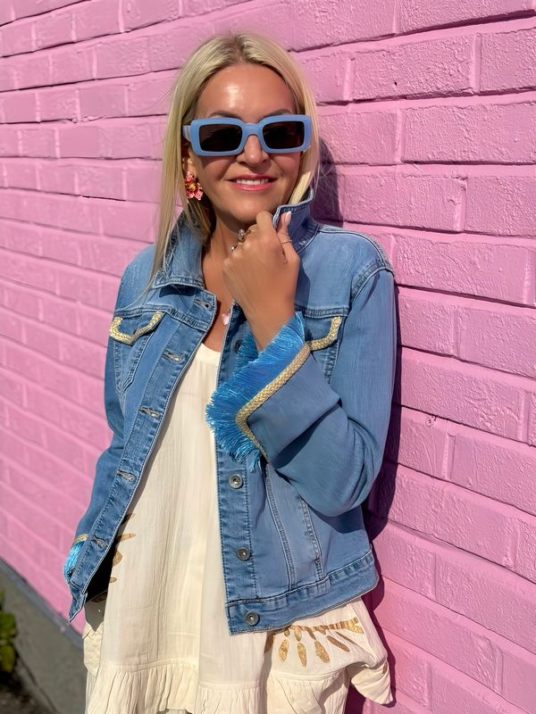 Denim Fringe Jacket Pho Firenze