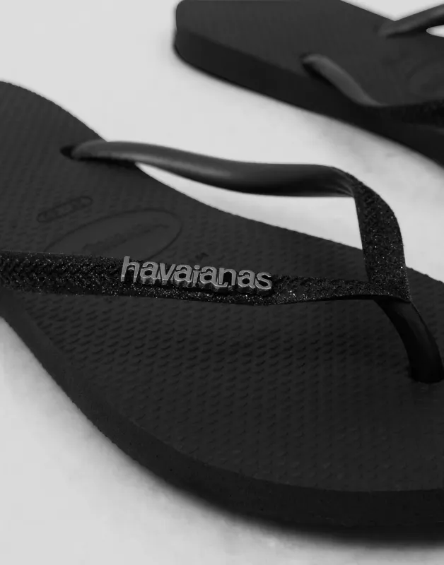 Slim Glitter Black Havaianas