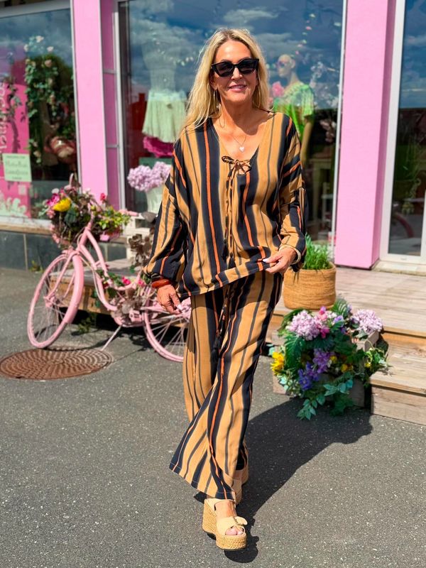 Pican Stripe Pant Coconut Milk
