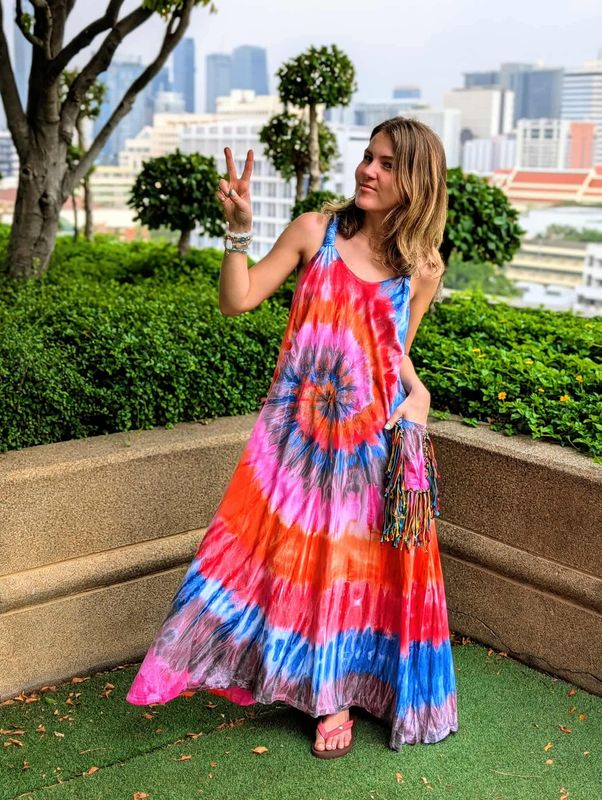 Tie Dye Fringe Dress