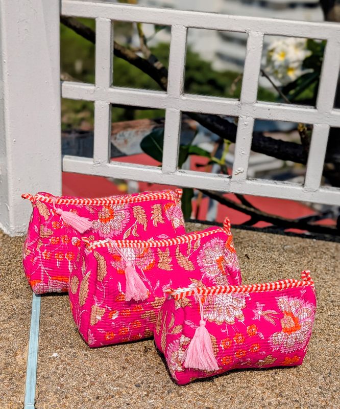 Toilet Bag Pink 3 Pieces