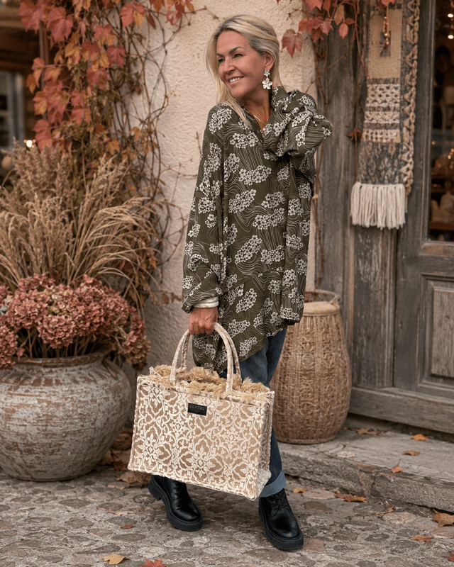 Autumn Flower Oversized Blouse