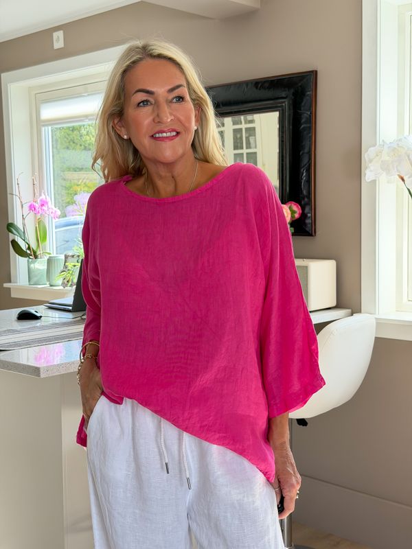  Pink Linen Top