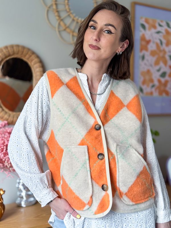 Argyle Fleece Vest