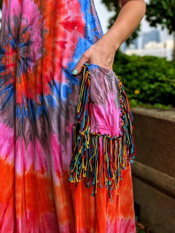 Tie Dye Fringe Dress