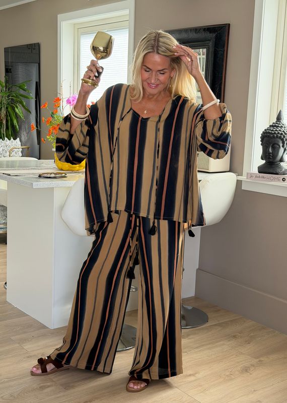 Pican Stripe Pant Coconut Milk