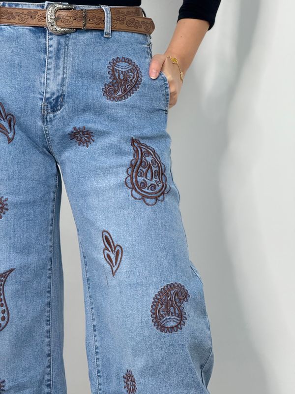 Boho Paisley Barrel Jeans