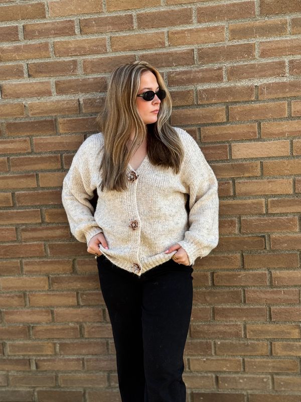 Sequin Flower Cardigan