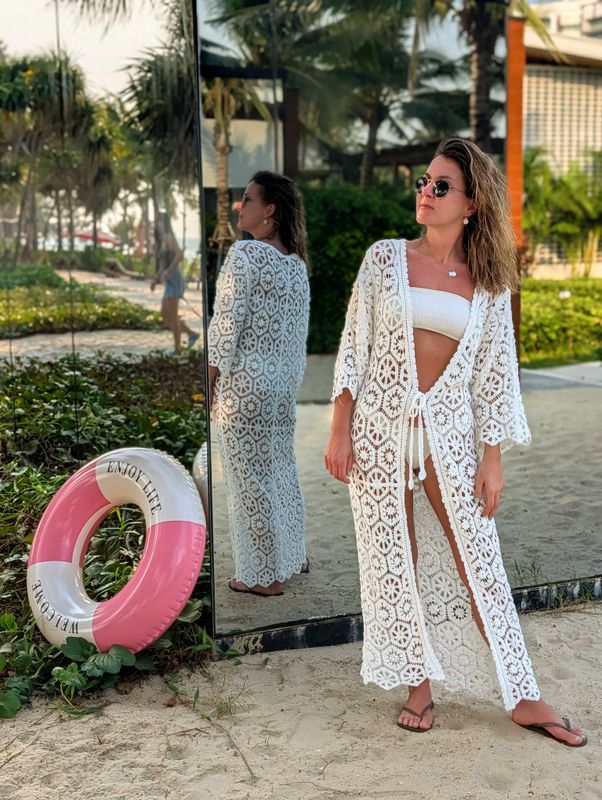 Long Crochet Kimono