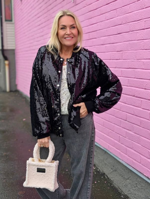 Klara Sequin Bomber Jacket