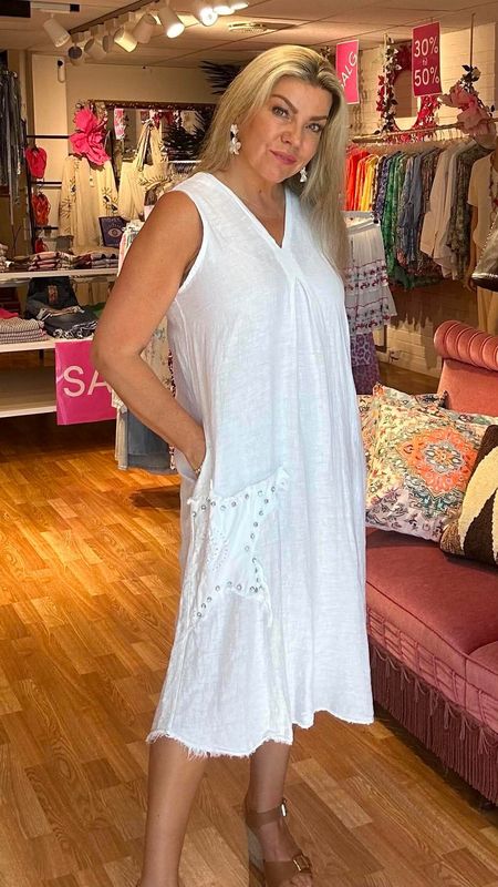 Diamond Linen Dress