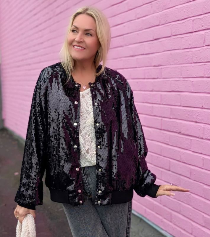 Klara Sequin Bomber Jacket