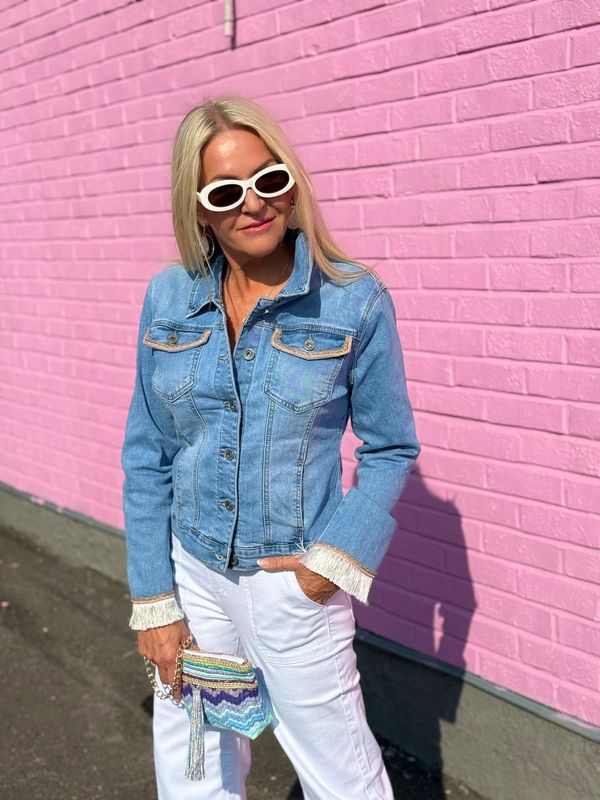 Denim Fringe Jacket Pho Firenze