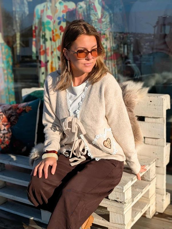 Heart Blonde Cardigan