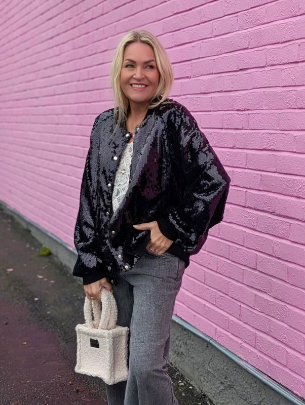 Klara Sequin Bomber Jacket