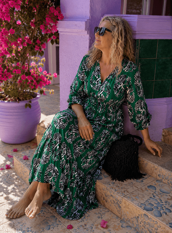 Zebra Skull Maxi Dress