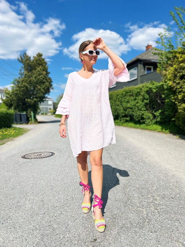 Ruffle Linen Dress