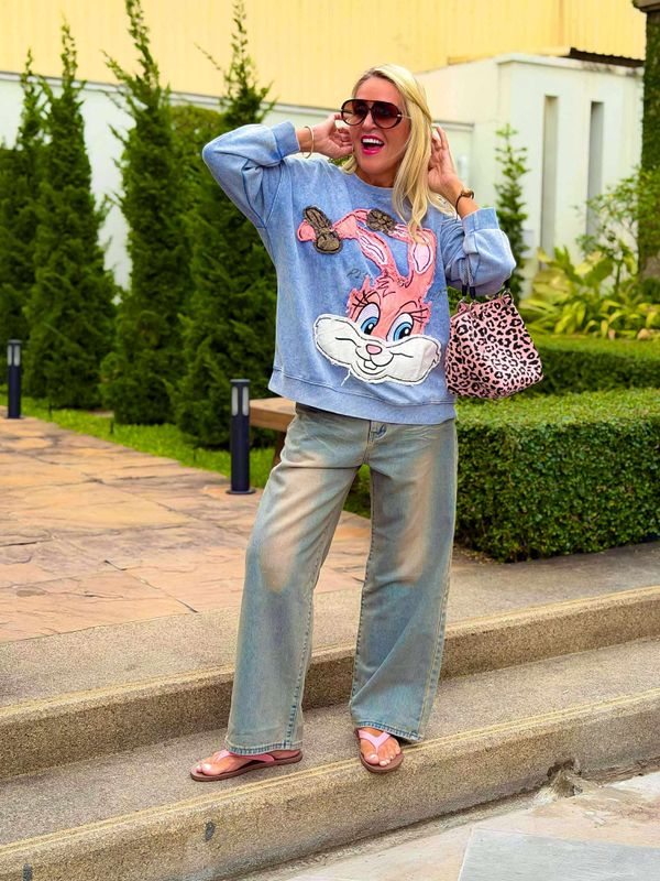 Funky Rabbit College Sweater  