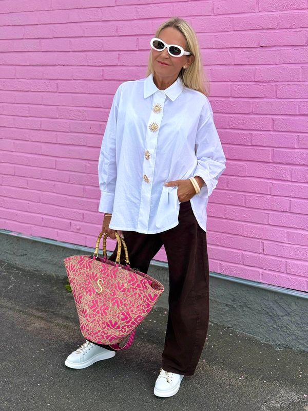 Brownie Loose Barrel Jeans