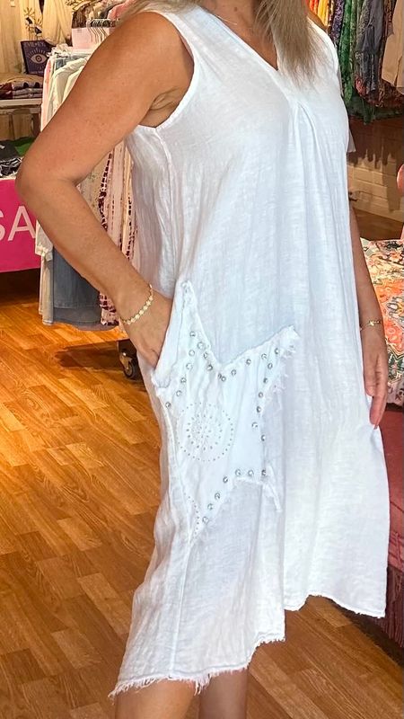 Diamond Linen Dress