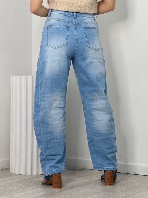 Light Denim Barrel Jeans