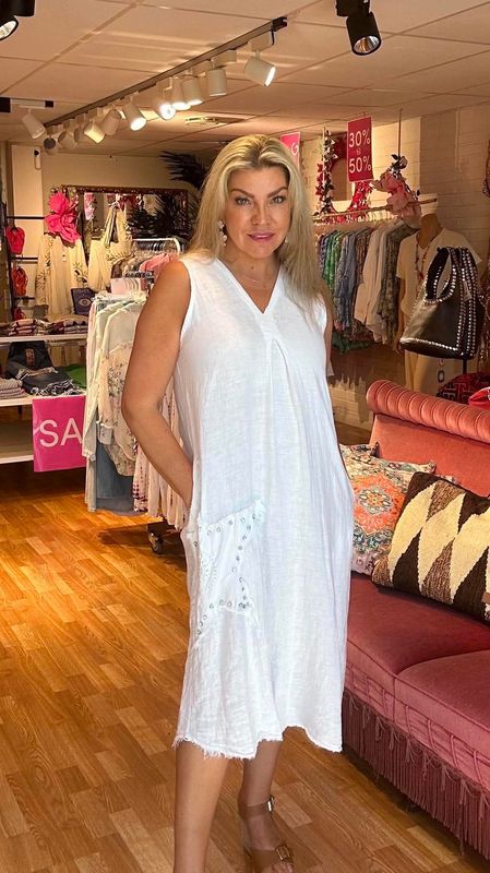 Diamond Linen Dress