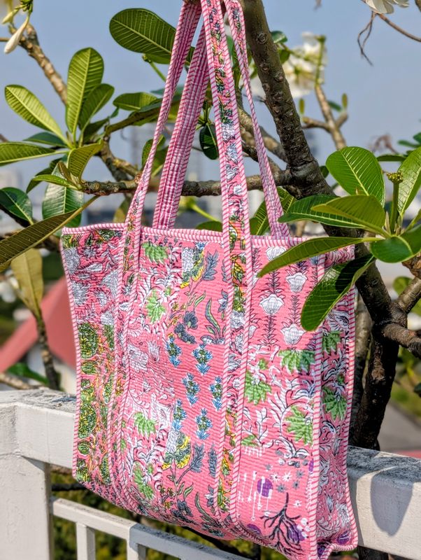 Pink Leaf Bag