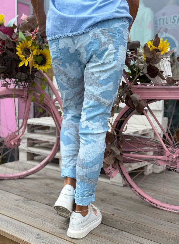 Blue Camo Stretchy Pant