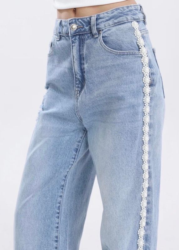 Jeans w/ Ribbon & Pearls Qnuz
