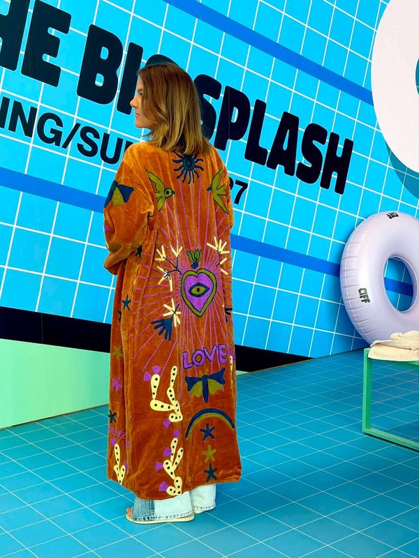 Suzani Velvet Long Kimono Qnuz