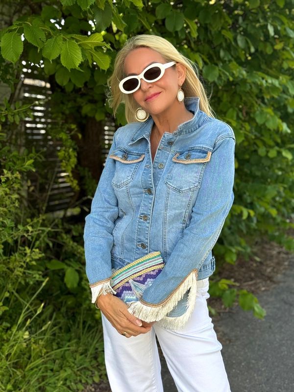Denim Fringe Jacket Pho Firenze