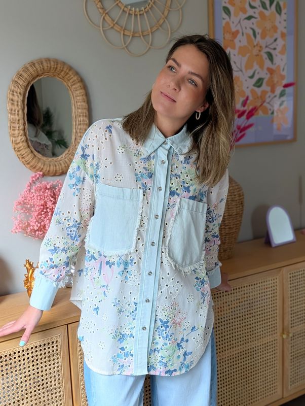 Flower Denim Shirt