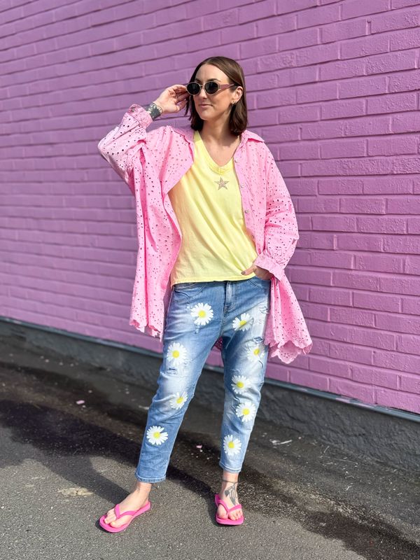 Flower Baggy Jeans
