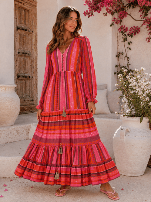 Hovedbilde Gina Stripe Dress w/tassels  ...