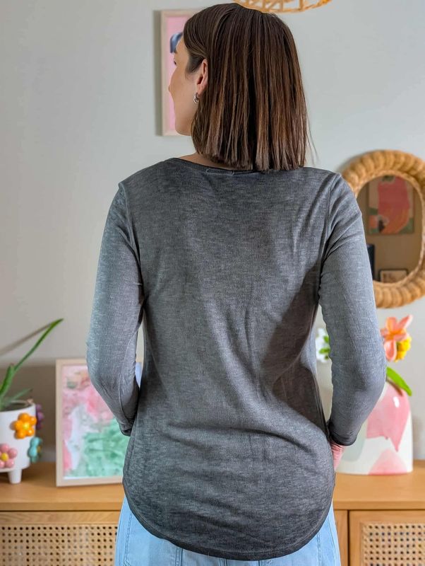 Heart Shimmer Basic Ribbed Sweater