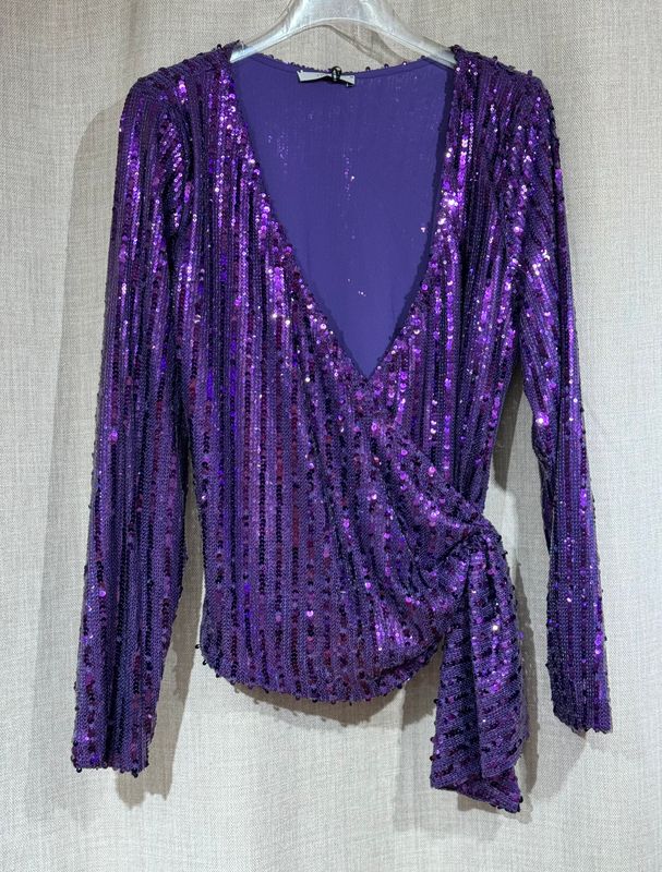 Sequin Wrap Top